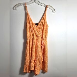 Wild Fable orange with white floral romper women's S  #2010